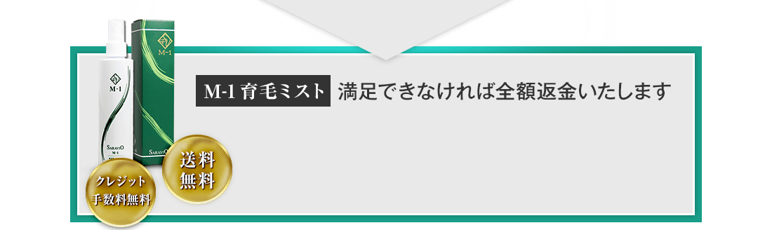 満足できなければ全額返金　送料無料M-1育毛ミスト9,800円