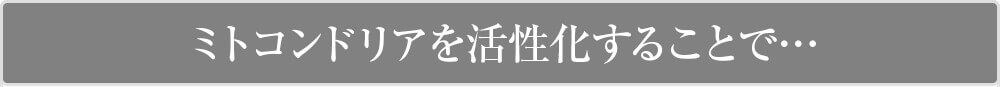 ミトコンドリアを活性化することで