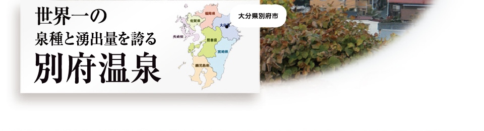 世界一の泉種と湧出量を誇る「別府温泉」