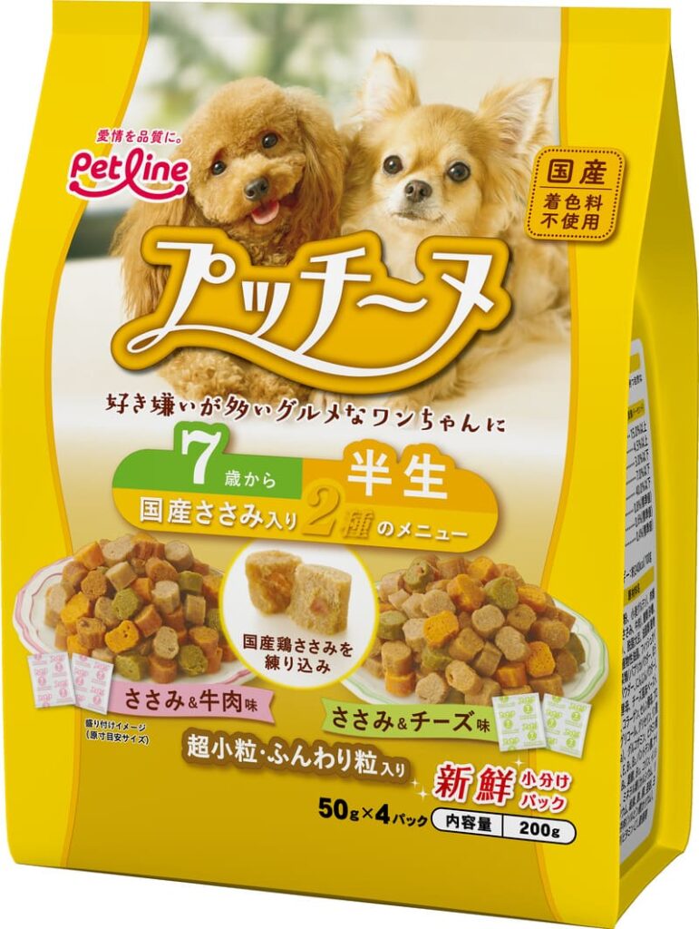 ペットライン プッチーヌ半生 7歳から 国産ささみ入り