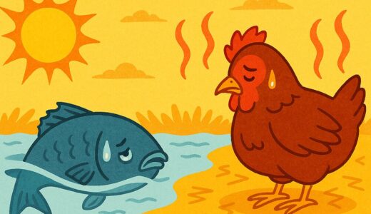 鶏の飼料で暑熱ストレス対策！夏の食欲低下・産卵率低下を防ぐポイントとは
