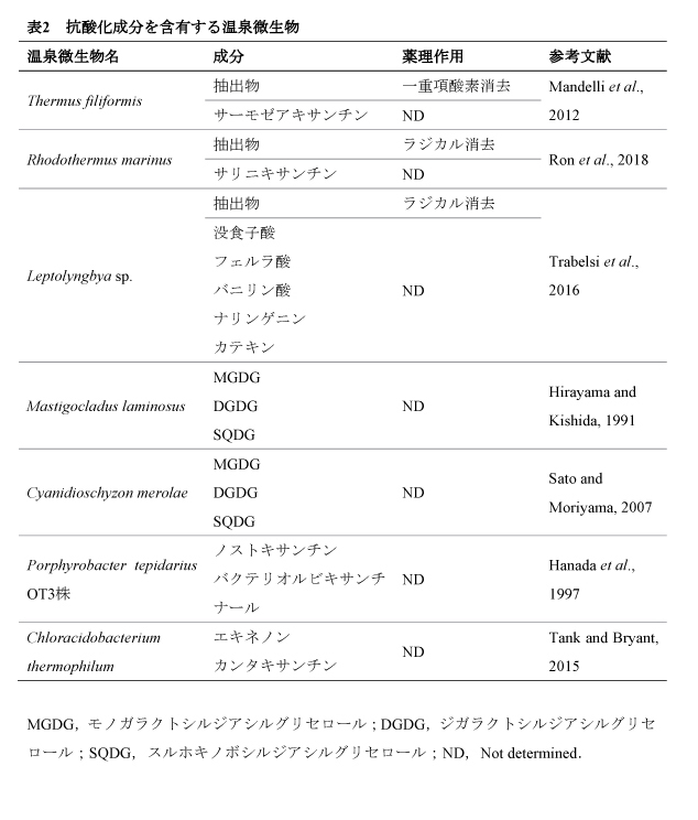 抗酸化成分として知られる物質が確認